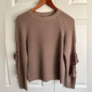 BOGO Knit Sweater With Sleeve Ribbon Ties